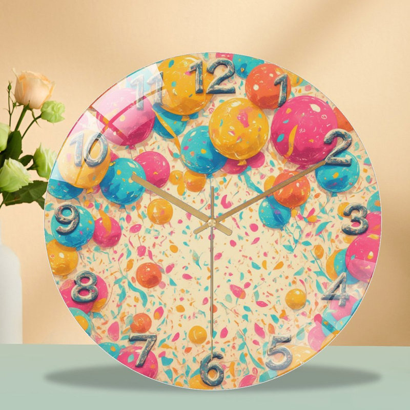 Horloge murale en verre 12 po