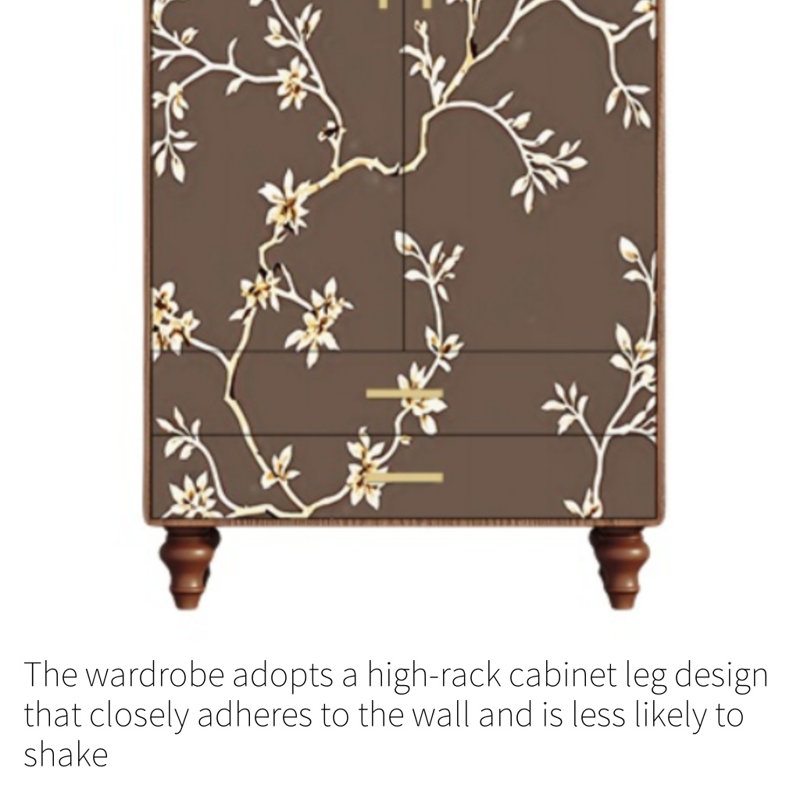 Simple And Retro Branch Wardrobe, Walnut