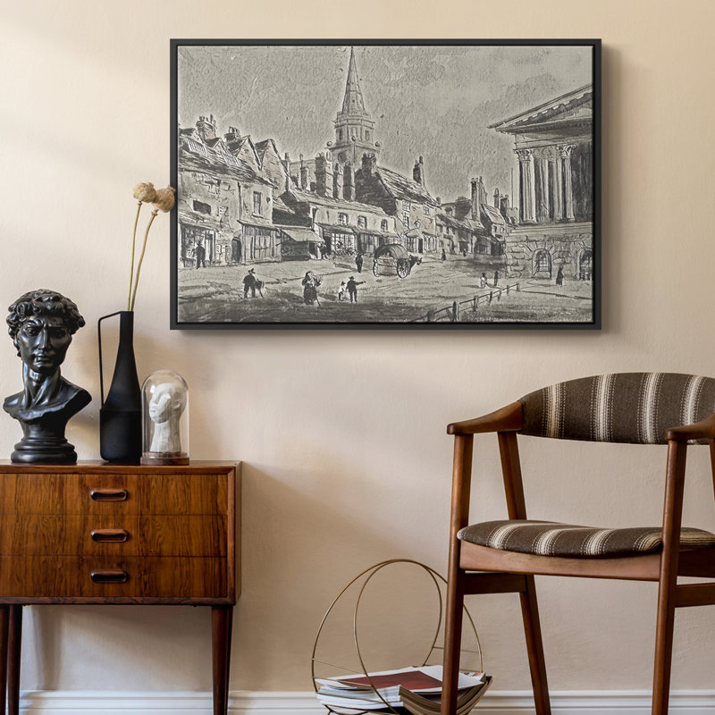 Croquis rétro-XLI, H 17 po x l 25 po x P 2 po, Toile avec cadre flottant noir