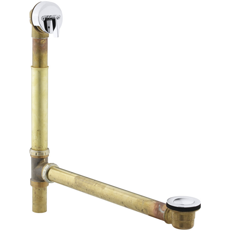 Sok 1.5" Leg Tub Drain with Overflow, Polished Chrome