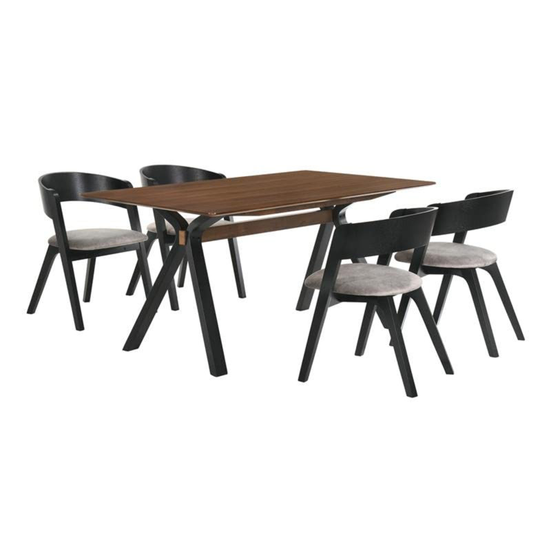 Ensemble de salle à manger 5 pièces Schoonover, Noir