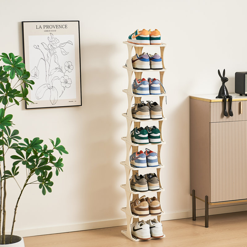 Vertical Shoe Rack: 9 Tier Adjustable Shoe Organizer for Closet, Narrow Entryway, or Bedroom Easy to Assemble and Disassemble