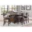 Table haute rectangulaire 1 pièce avec armoire de rangement, casier à vin à rallonge papillon, fini cerisier foncé vieilli, mobilier de salle à manger
