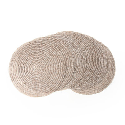 Ensemble de 4 napperons tressés beige