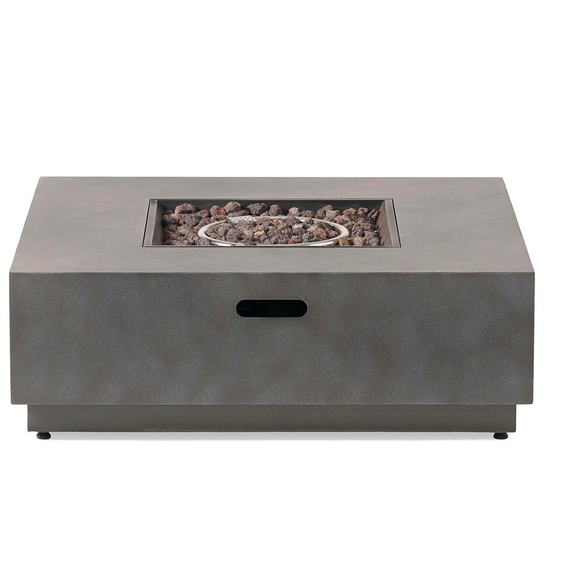 Foyer carré en fer - 50 000 BTU, Gris Pierre