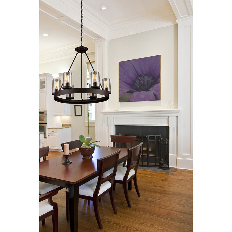 Aadhvik 6 - Light Dimmable Cylinder Chandelier