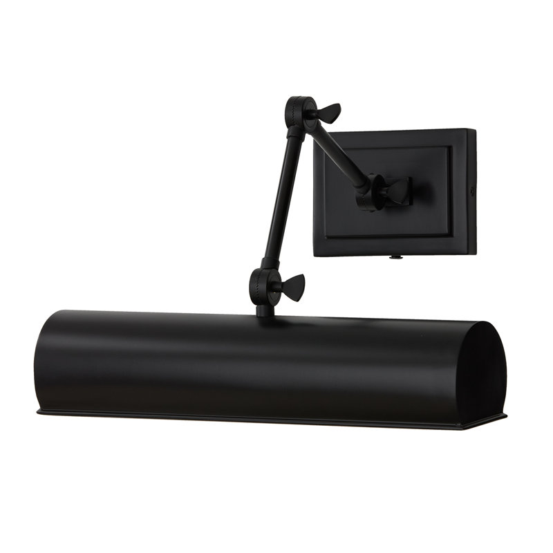 4" H x 16" W Adjustable Pivoting Picture Light Wall Sconce with Optional Plug-in and Cord Cover, Matte Black