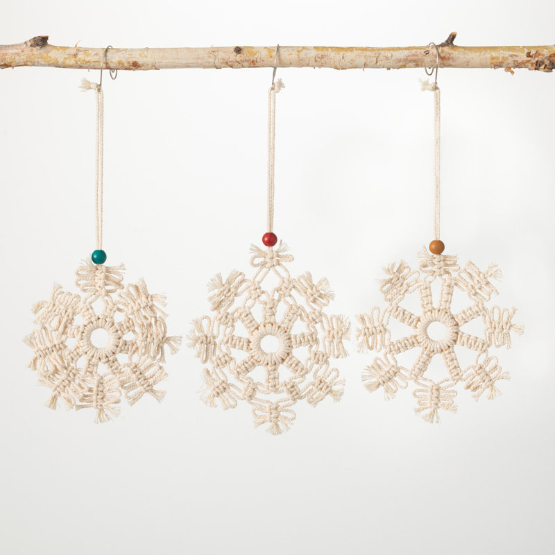 Ensemble d'ornement 3 pièces Macrame