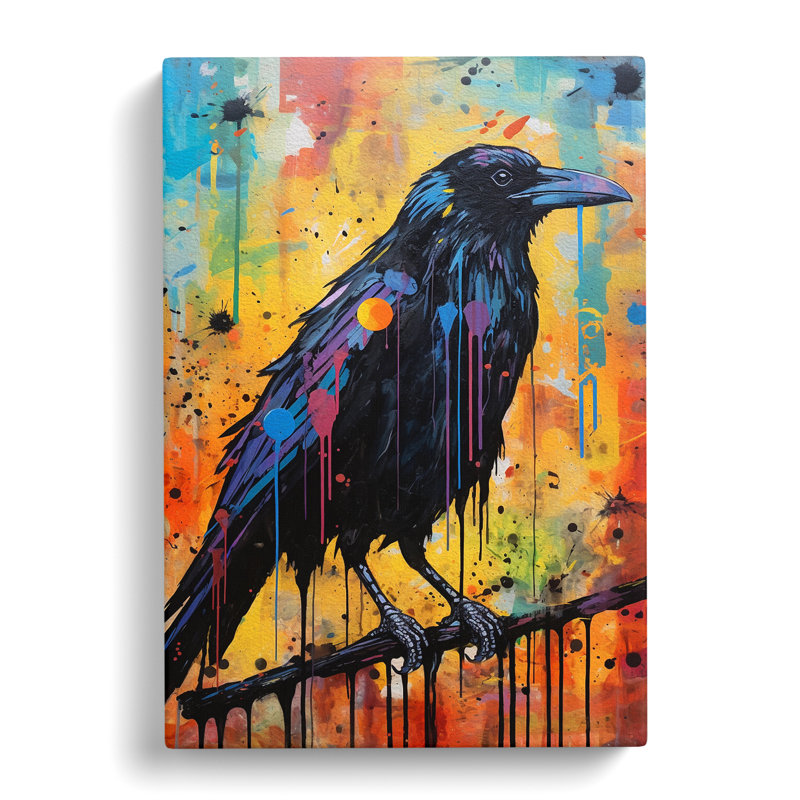 Crow Expressionism Art - No Frame Print, 76cm H x 50cm W x 3cm D