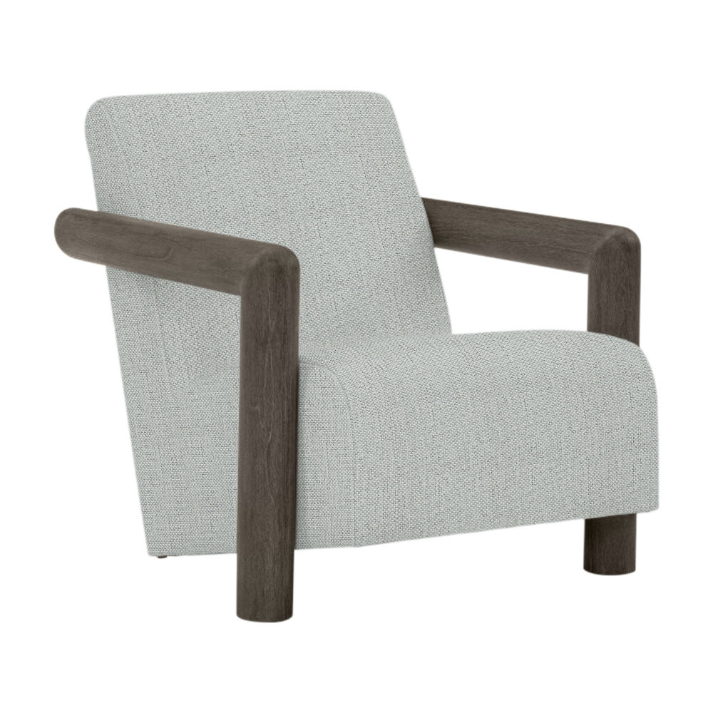 Mara Sunbrella® Patio Lounge Chair, Light Grey Linen, Smoked Truffle