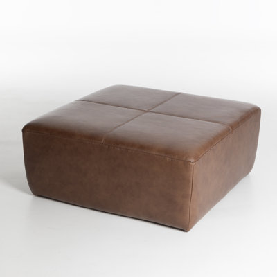  Hartwell 35" Square Genuine Leather Ottoman