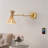Acacio 25" 1-Light Mid-Century Vintage Rattan/Metal USB Charging Swing Arm LED Sconce with Pull Chain-82994913