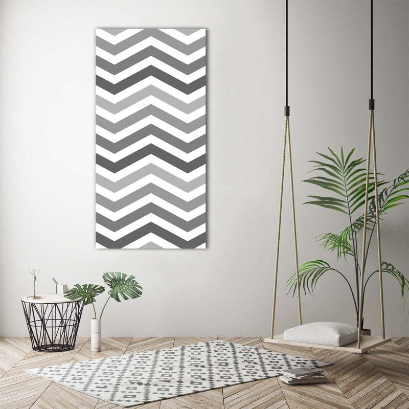 Gray Zigzags - Wrapped Canvas Print