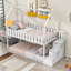 Antranig European Single (90 x 200 cm) 2 Drawer House Bunk Bed-1796965446