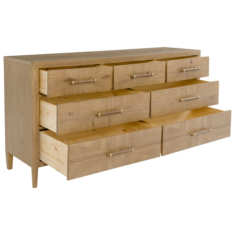 Maxwell 7 - Drawer Solid Wood Dresser, Sunlit Oak