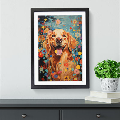 Golden Retriever Dadaism - Framed Print