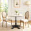 Table carrée tulipe en pierre frittée avec base en fonte-1350560355
