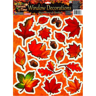 PMU Thanksgiving Harvest Time Leaf Window Decorations Thanksgiving Party Accessory 1Pkg Pkg1 PMU Thanksgiving Harvest Time Leaf Window Decorations Thanksgiving Party Accessory 1Pkg Pkg1