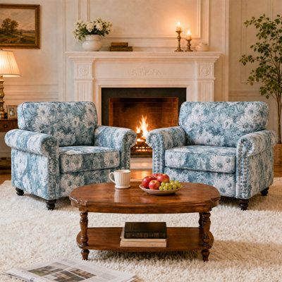 Upholstered Cotton Blend Armchair