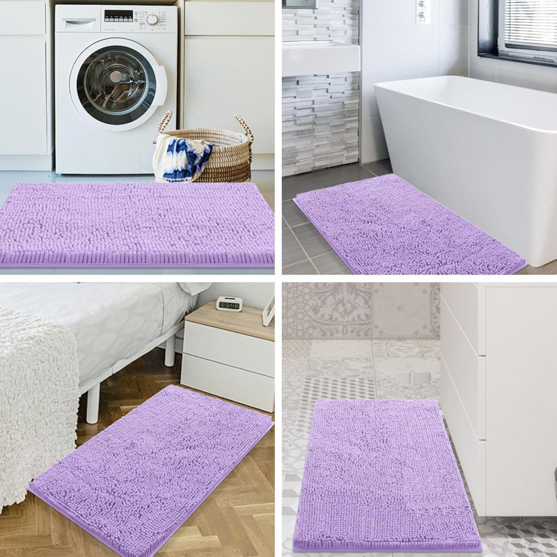 Raazia Non-Slip Bath Rug, Purple