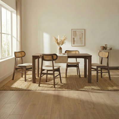 5-Piece Wood Upholstered Dining Set