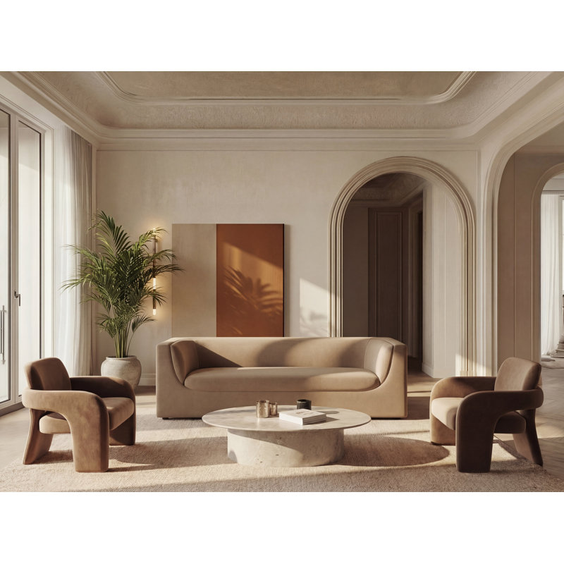 Upholstered 86.4 " Richloom Fortress® Home Performance Sofa, Latte
