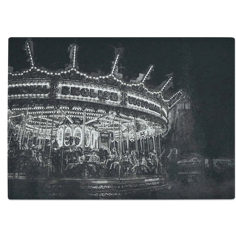 Tempered Glass a Carousel Chopping Board, 39 cm W x 28.5 cm L