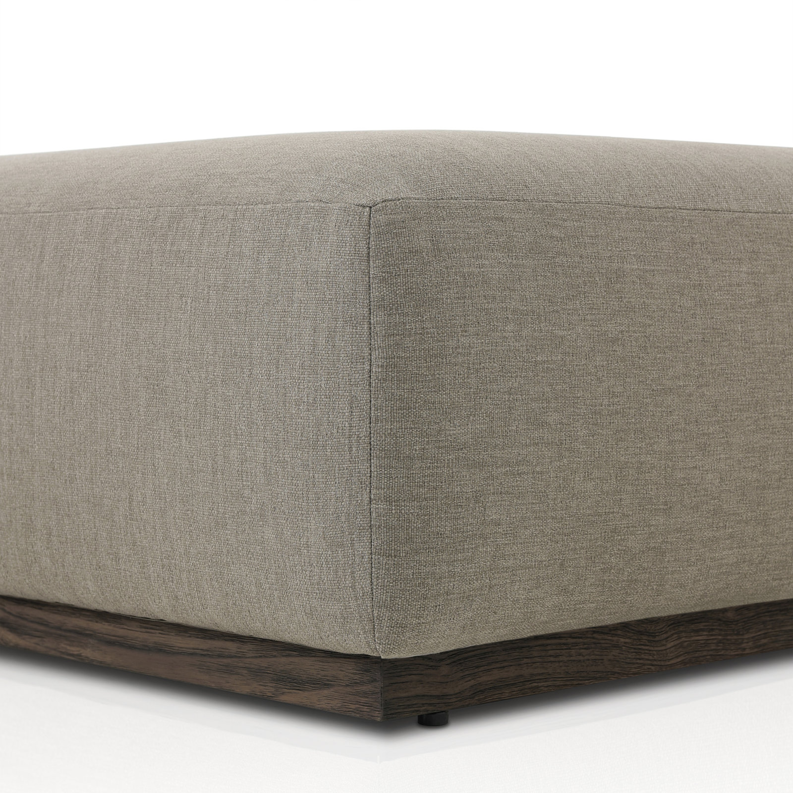 Anat Upholstered Ottoman, Dark Gray Polypropylene/Olefin, Dark Brown