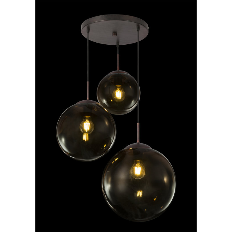 Greenway 3-Light Cluster Pendant, Black