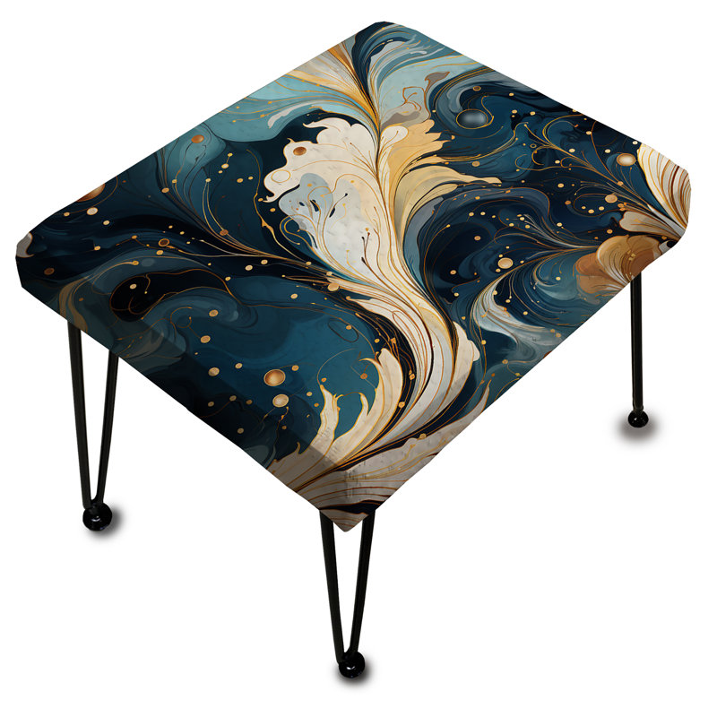 Beige Cosmic Marble Elegant Whirls - Repose-pieds rectangulaire en marbre