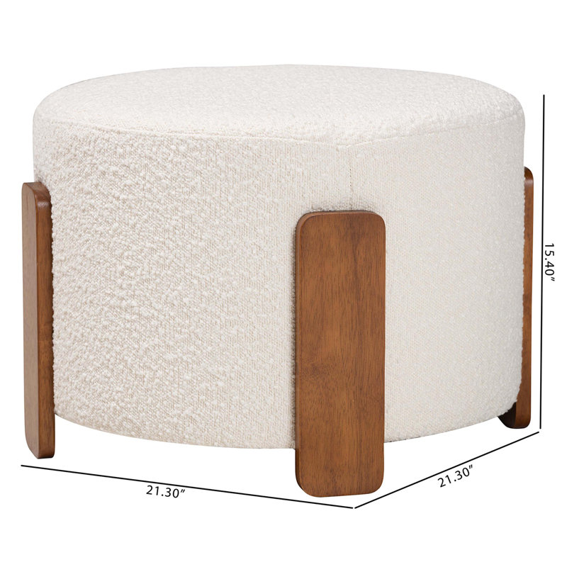 Yansel Upholstered Ottoman, Cream