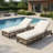 Outdoor Lounge Chair, Patio Chaise Lounge, Rattan Outdoor Lounge Chair with Cushion and Wheels for Poolside, Backyard, Garden-2061413415-2061413413