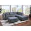 Chaise sans accoudoirs Grey Living Space avec pieds en bois et dossier en tissu