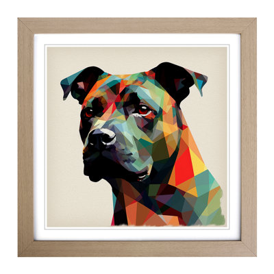 Staffordshire Bull Terrier Suprematism No.4 - Framed Print