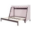 Lit maison avec lit gigogne, tablette de rangement et tente