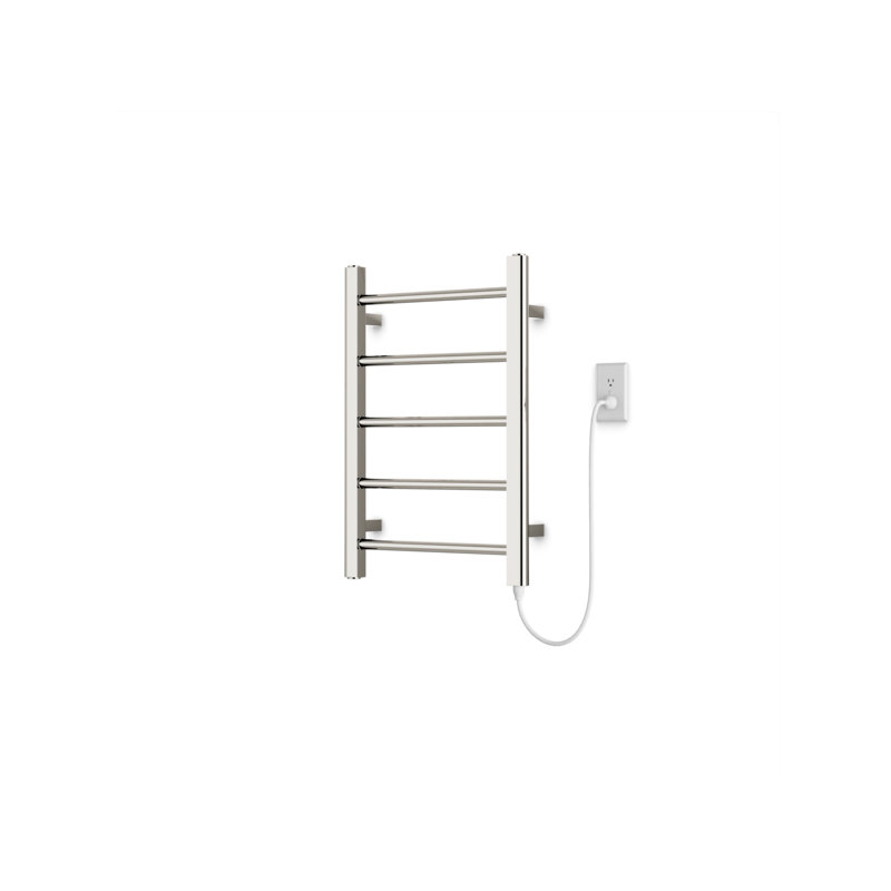 Ryton Wall Mount Electric Towel Warmer, 26" H x 18" W x 5.19" D, Polished Nickel