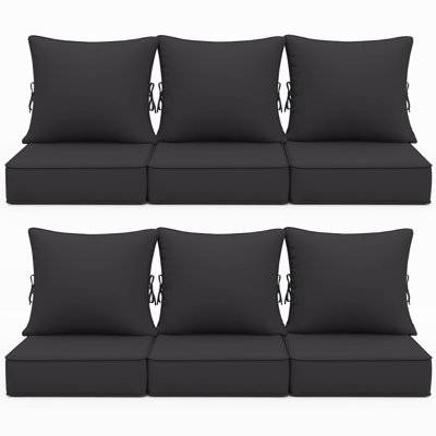 24"W X 24"D Outdoor Deep Seating Cushions 6.5” Indoor/Outdoor Seat And Back Cushion, Cushions Only