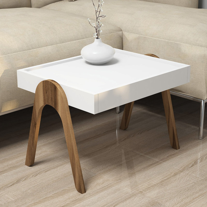 Ensemble de table de bout à 4 pieds, Blanc