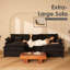 Canapé modulaire 108 po, canapé modulaire à assise profonde avec repose-pieds Cloud, canapé rembourré en chenille noir-2001255462-2001255466