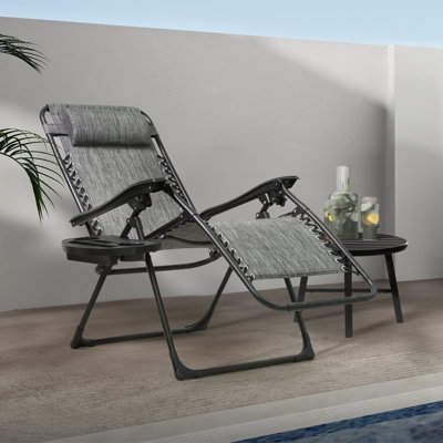 Zero Gravity Chair, Lounge Chair with Side Tray, 300LB Weight Capacity, Multiple Colors by Ebern Designs