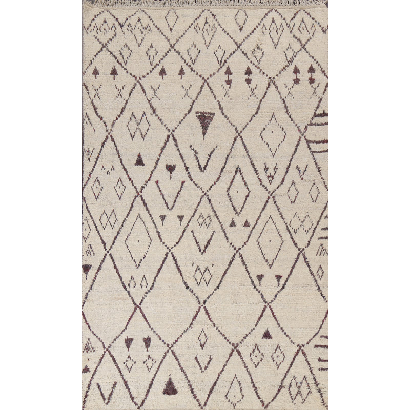 Tapis tribal marocain en laine noué à la main 5 x 9