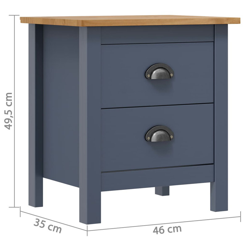 Abdussamad 19.5'' W Solid Wood Nightstand, Gray