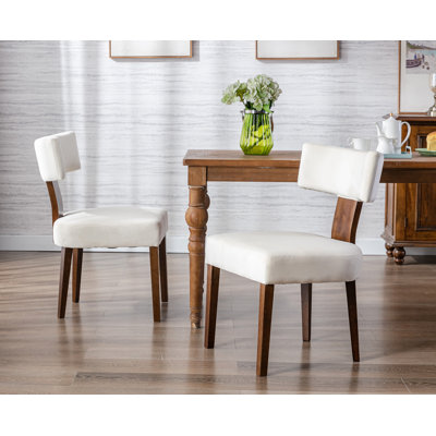 Chaises de salle à manger rembourrées avec pieds en bois Inelda
