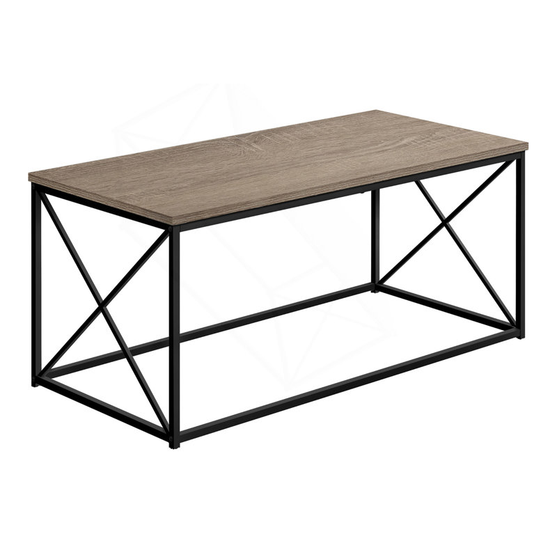 Table basse contemporaine Contemporary avec structure en métal noir, Taupe