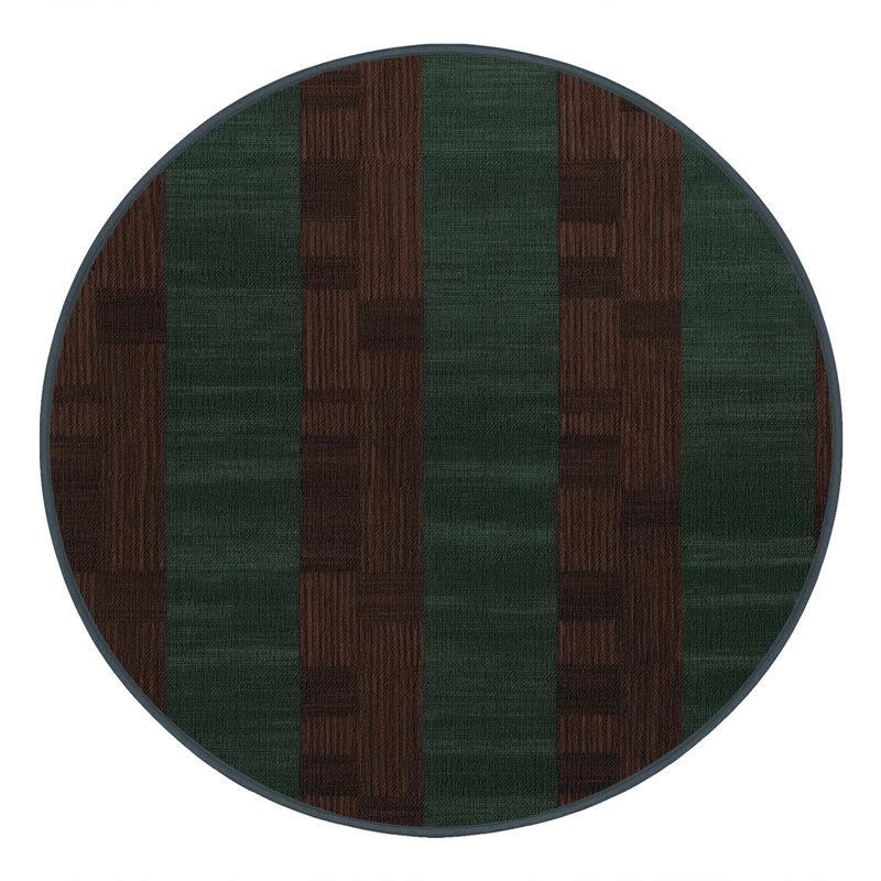 Tapis damier noir lavable à la machine, Rond 6 pi