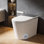 Toilette intelligente avec bidet intégré, toilette de bidet japonaise, pour salle de bain, toilette allongée moderne avec siège de toilette chauffant, eau chaude bidet, sécheuse, couvercle à ouverture / fermeture automatique, chasse d'eau automatique