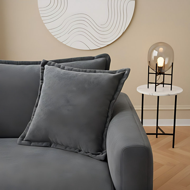 Canapé surdimensionné en chenille surdimensionné, petit canapé surdimensionné à 2 places avec nuage, causeuse moderne et confortable pour le salon, la chambre à coucher, un ensemble de bricolage, gris