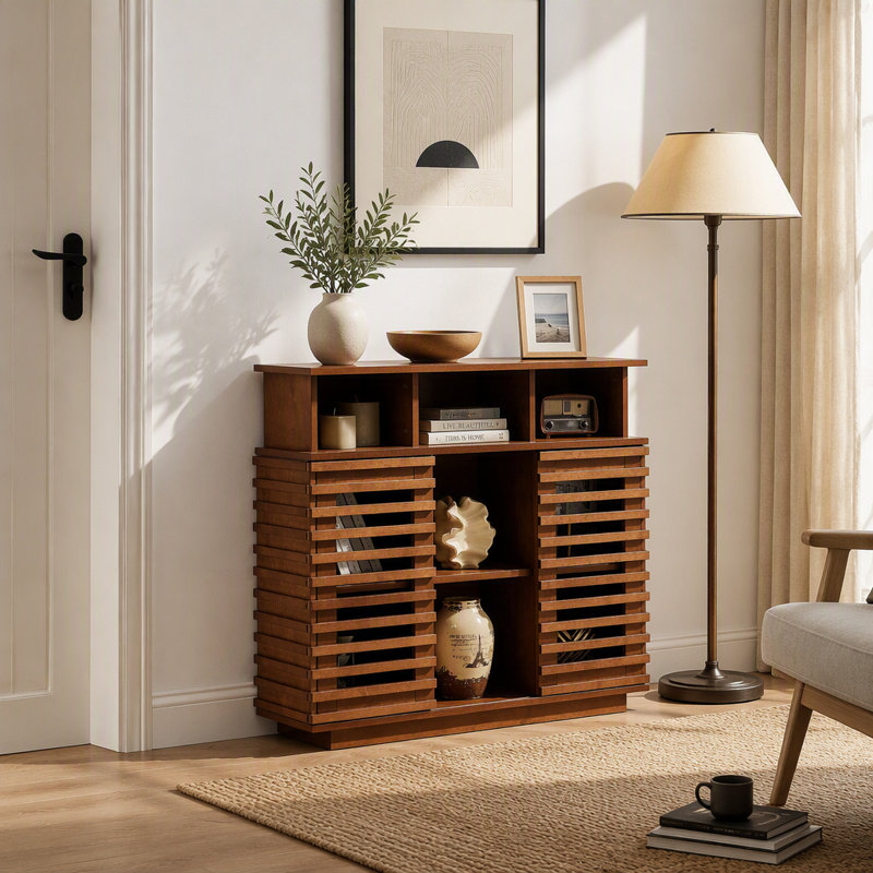 Buffet / console multimédia Farmhouse Lattice Buffet, Noyer