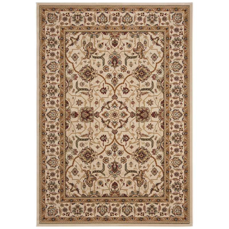 Creme Elegance Synthetic Hand-Knotted Area Rug, 5'3"x7'6"