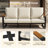 7-person Outdoor Seating Group with Cushions, Off-White Patio Conversation Sofa Set-1368825355